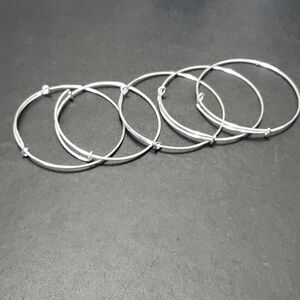 **Final Sale** Plain silver tone charm bangle bracelet lot